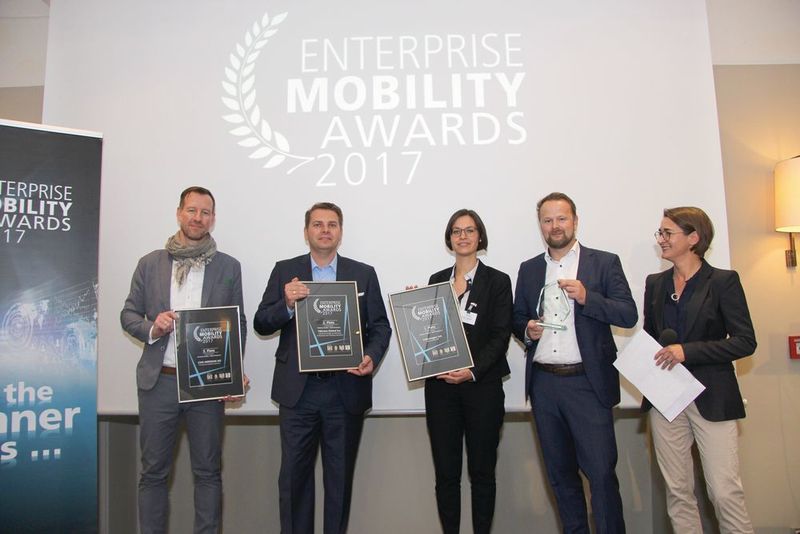 Kategrorie Workforce Mobility / Digital Workspace Platz 1-3 - Volkswagen AG, VMware Global Inc. und CHG-MERIDIAN AG (2. v.r.n.l). (Vogel IT-Akademie)