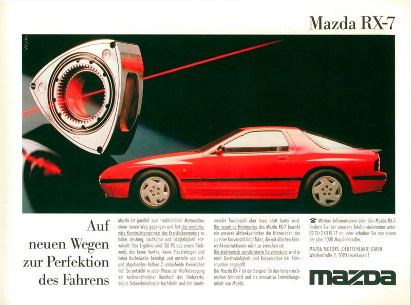 Und der Wankel verkauft sich doch – Der Mazda RX-7 (FC) mit Wankelmotor avancierte ab 1986 zum globalen Bestseller. (Bild: Mazda)