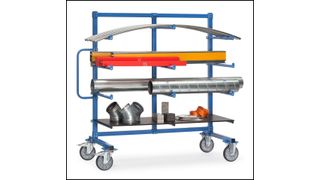 Bei dieser einseitigen Tragarmwagen-Version steht eine Nutzlänge von 600 mm zur Verfügung, wenn beide Seiten benötigt werden, sind die Tragarme jeweils 370 mm lang. (Fetra)