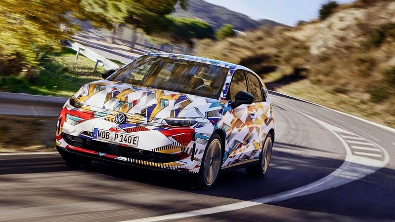 The VW ID Polo is still on the road with camouflage for now.(Image: Volkswagen)