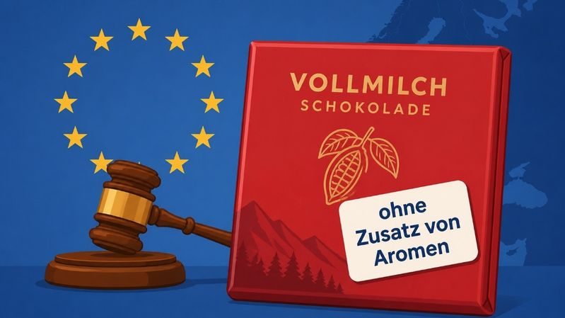 Ritter Sport passt derzeit seine Verpackungen an eine neue EU-Richtlinie an. Diese stellt strengere Anforderungen an Nachhaltigkeits-Claims. (Symbolbild)(Bild:  KI-generiert / Gemini)