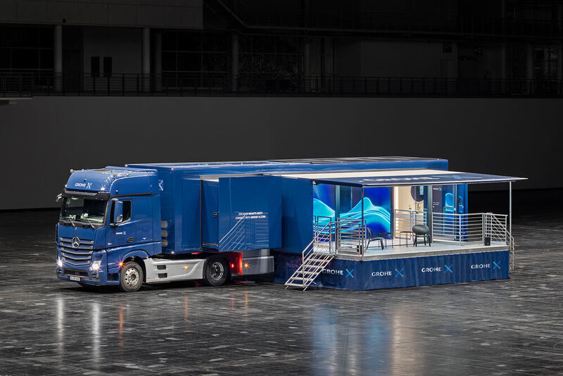 Der GROHE X Motion Truck soll das Portfolio des Erlebnis-Hubs erweitern. (LUKAS PALIK FOTOGRAFIE / D`art Design Gruppe / Grohe)