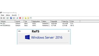 Das Resilent/Reliable File System (ReFS) ist sehr einfach nutzbar und sollte für bestimmte Einsatzgebiete auf jeden Fall verwendet werden. (Joos / Microsoft)