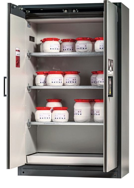 Vorsicht ist geboten, denn Metallpulver können beim Aufwirbeln gefährliche explosionsfähige Atmosphären bilden. In Pulverform wird damit auch ein vereinheitlich unbrennbares Metall zündfähig und explosiv.(Bild:  Asecos)