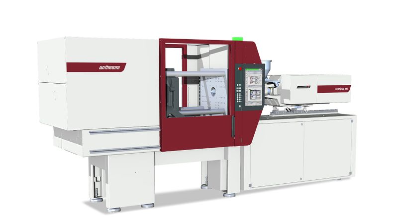 Vollelektrische EcoPrimus Spritzgießmaschine produziert auf der Fakuma 2026 Schutzkappen für Insulinpens.(Bild:  Wittmann)