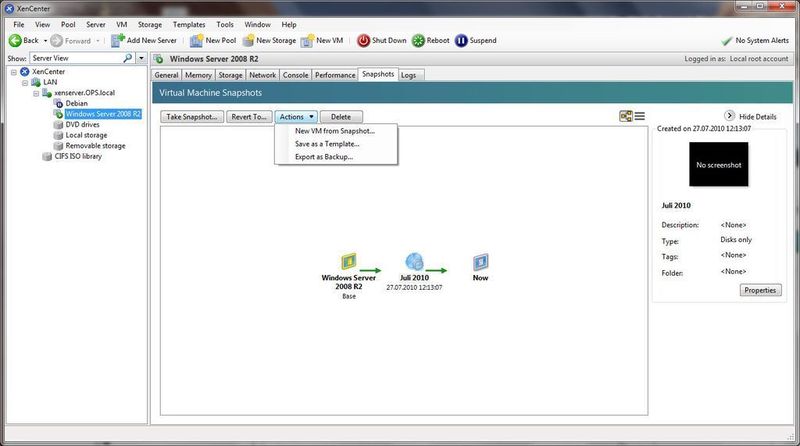 Snapshots lassen sich nicht nur zum Speichern der aktuellen Zustände der VMs nutzen, sondern eignen sich auch als Grundlage für Backups und als Basis für neue VMs und Templates. (Archiv: Vogel Business Media)