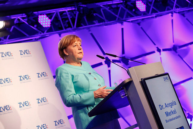 Kanzlerin Merkel auf dem ZVEI-Jahreskongress 2016. (ZVEI)