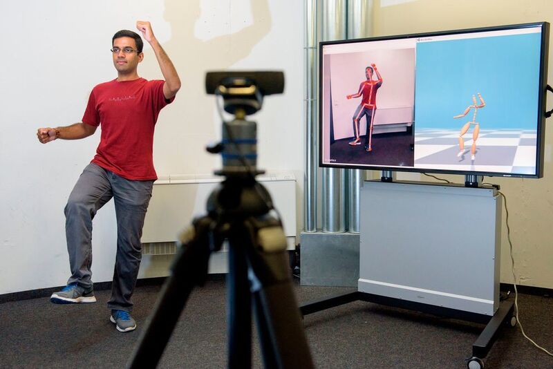 Das neue System setzt nur eine preiswerte Web-Kamera voraus, um das 3-D-Bewegungsmodell einer Person in Echtzeit zu erstellen. (Oliver Dietze/Universität des Saarlandes)