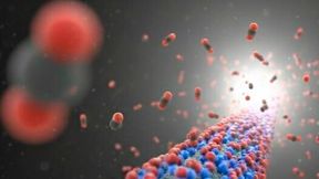 This image created using Gemini Pro, depicts an activated carbon fiber functionalized with amine groups (–NH2) at adjacent positions. This arrangement improves the energy efficacy of key interactions, enabling the desorption of captured carbon dioxide at lower temperatures. (Source: Gemini / Yasuhiro Yamada/ Chiba University / KI-generiert)
