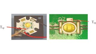 Lötpunkt-Temperatur: Gemessen wird nahe an der Unterseite des LED-Gehäuses (Yoong Jin Hu)