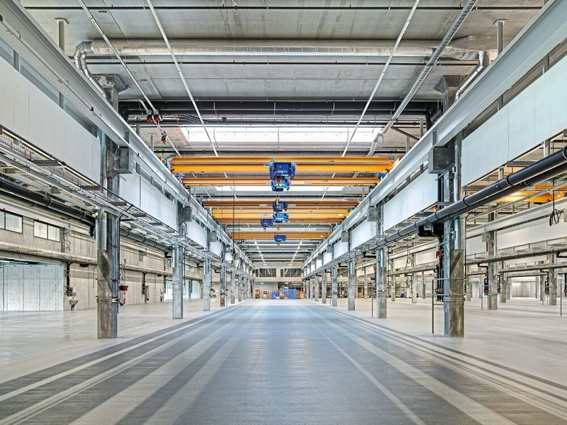 Neue Produktionshalle von GF Machining Solutions in Biel vor der Einweihung Ende 2019. (GF Machining Solutions)
