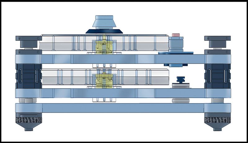 Die einzigartige Bauweise im Detail: Die zwei gegenläufigen Scheiben gleichen jede Vibration aus. (Bild: Kronos)