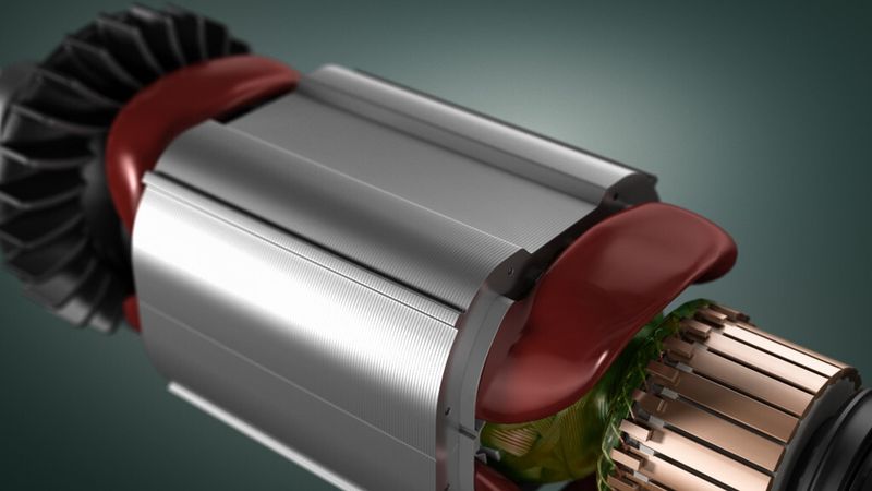 Ein speziell entwickeltes Harz und eine zusätzliche Pulverbeschichtung schützen die Kupferspulen im Stator noch besser vor Stäuben und leiten die Wärme zwischen den Kupferdrähten ab. (Bild: Metabo)