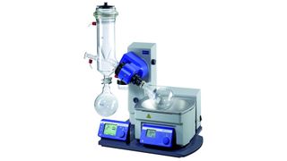 Abb. 1: Moderne Rotationsverdampfer wie der RV 10 control von IKA ermöglichen die schonende und sparsame Destillation auch empfindlicher oder teurer Substanzen.  (Bild: IKA Werke)