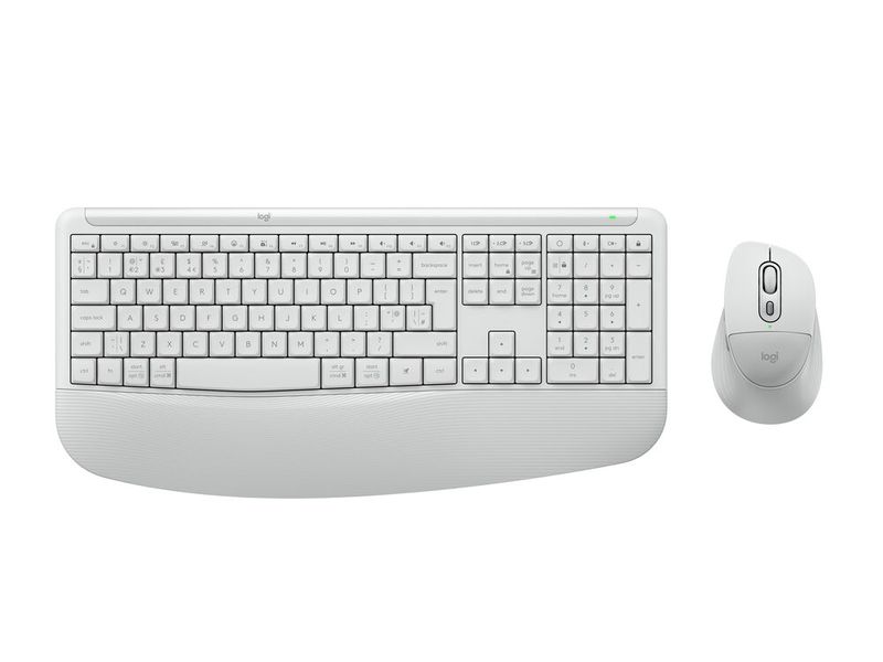 ... und in Weiß an. Die Tasten des Keyboards sind gedämpft für ein leiseres Arbeiten. Zudem hat Logitech eine AI-Taste und Tasten für Videokonferenzen integriert. (Bild: Logitech)