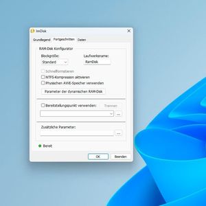 Anpassen der RAM-Disk in Windows.(Bild:  Joos (Screenshot))