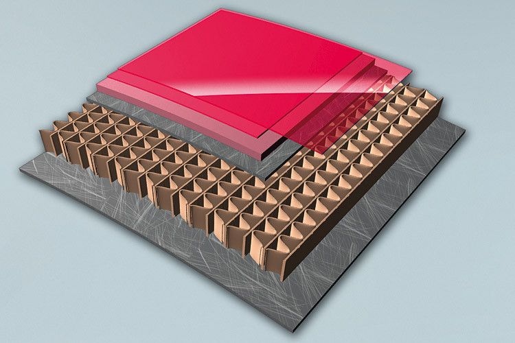 Von den Bienen abgeschaut: Leichtbauwerkstoff für Dachsysteme mit Papierwabenkern. (Foto: Webasto)