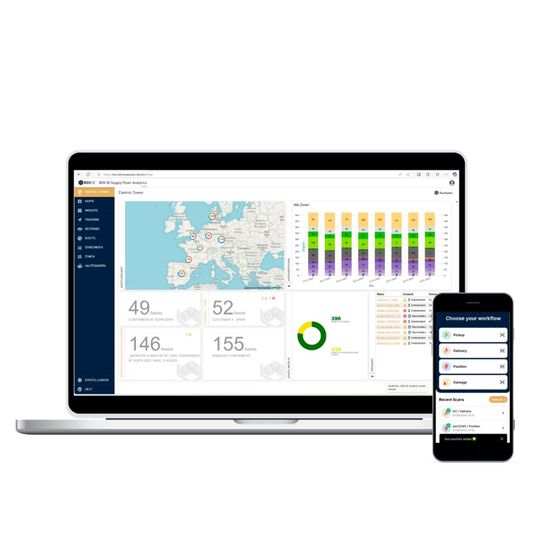 The Box ID user interface shows real-time tracking and enables load carriers to be analyzed.(Image: Box ID)