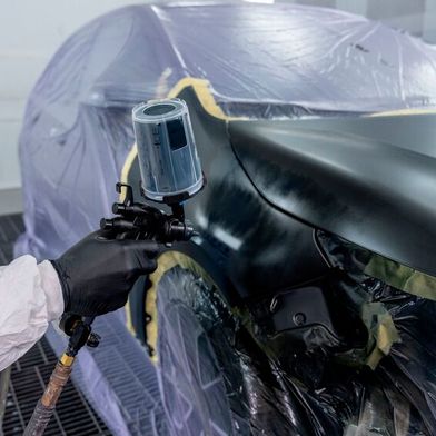 Die Performance Spray Gun 2 von 3M mit Fine Finish sorgt für ein präzises Lackierergebnis. (Bild: 3M)