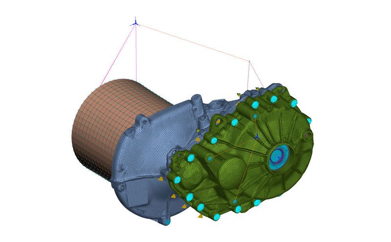Weil, wie ARRK Engineering sagt, insbesondere die Steifigkeiten erheblichen Einfluss auf Lebensdauer und Akustik des Organoblech-Getriebes haben, lag der Fokus der Überlegungen besonders auf dessen diesbezüglich optimaler Geometrie. (ARRK Engineering)