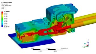 3D FEM models are detailed, large and computationally intensive. Thanks to ROM and the support of Cadfem, Wago has succeeded in setting up an e-shop for thermal simulation. (Image:WAGO)