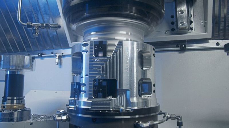 The difference between the tool rotation speed and the workpiece rotation speed generates the cutting speed on the inner cutting edges. The bell-shaped outer tool remains stationary. (Image:Mapal)