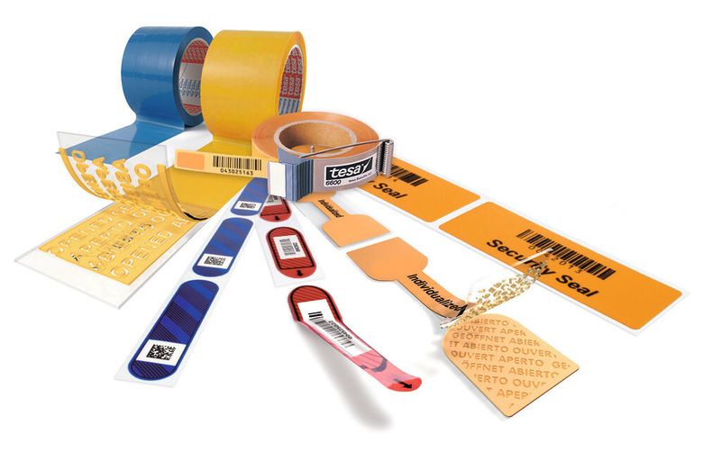Schutz gegen Manipulation und Diebstahl: Sicherheitsklebebänder und -etiketten für Produkt- und Transportverpackungen, Mehrweg-Container und Gitterboxen. (Bild: Tesa Scribos)