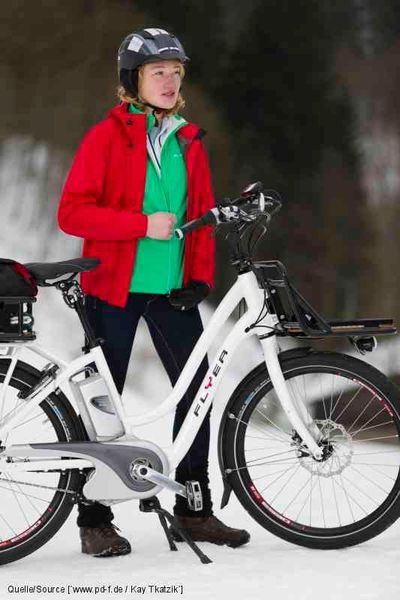 Eine wind- und wetterfeste Jacke, darunter ein Fleecepulli und ein Funktionshemd, das reicht schon, um sich bei Kälte auf dem Rad wohlzufühlen. Nicht zu vergessen die Mütze unterm Helm natürlich. (Quelle [´www.pd-f.de / Kay Tkatzik´])