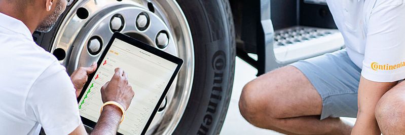 Um den Reifenzustand problemlos überwachen und verwalten können, ist das Sammeln und Speichern von Daten über Reifendruck, -temperatur und -profil von zentraler Bedeutung. (Bild:  Ernesto Oehler/ Continental)