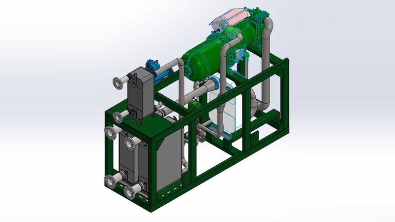Die neue Isobutan-Hochtemperatur-Wärmepumpe "afilia water-series R600a" von 2G Energy.(Bild:  2G Energy)