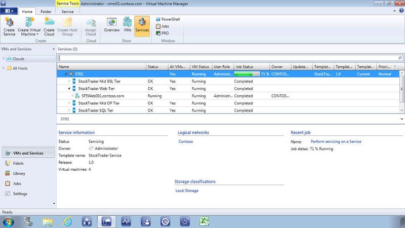 Abbildung 1: Der Virtual Machine Manager ist ganz auf die Cloud und Services ausgerichtet.  (Bild: Baumeister)