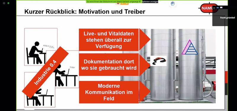 Industrie 0.4 statt 4.0 - so ist vielerorts die Situation der Prozessanalysenmesstechnik in den Anlagen. Die Anwender möchten dies nun ändern.  (Bild: Screenshot Namur Hauptsitzung 2020)