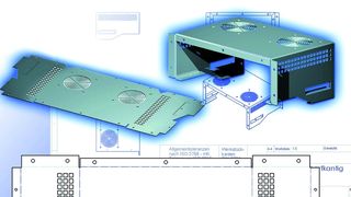 Software vereinfacht die Konstruktion von 3D-Blech-Solids und erzeugt eine entsprechende 2D-Abwicklung, die dann zur weiteren Bearbeitung direkt an nachgelagerte CAM-Applikationen zum Stanzen, Nibbeln und Lasern übergeben werden kann. (Archiv: Vogel Business Media)