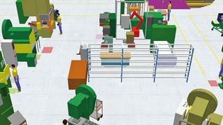 Den Materialfluss innerhalb einer Abteilung optimal gestalten: Der Tara-VR-Builder hilft, die Effizienz um die Maschine herum zu steigern.Bild: Nexans Power Accessories Germany (Archiv: Vogel Business Media)