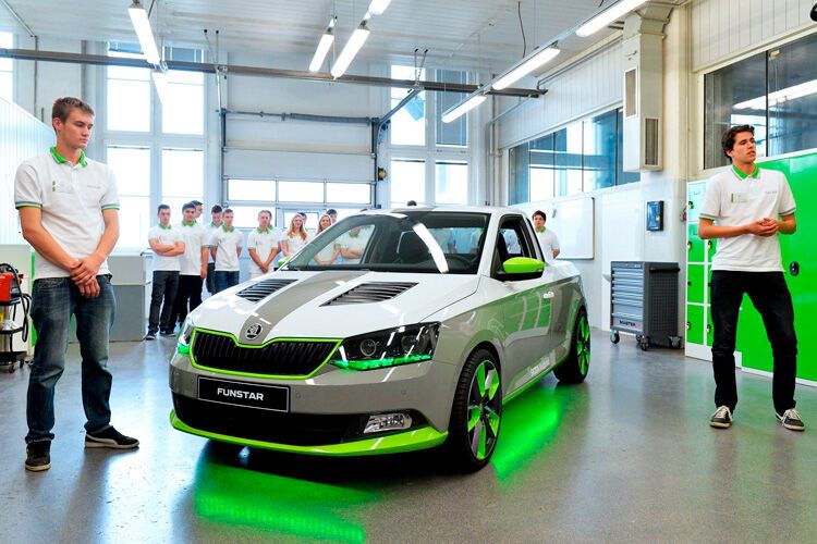 Im Jahr 2015 rollte der Funstar aus den Ausbildungshallen – ein Pick-up. (Foto: Skoda)