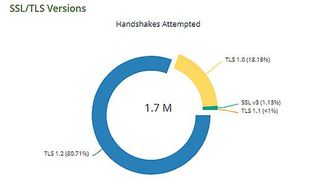 Mit Riverbed AppResponse lässt sich feststellen, welche SSL- und TLS-Versionen in welcher Häufigkeit verwendet werden. (Bild: Riverbed)