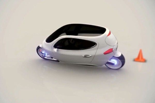 Auch beim Slalomfahren halten die beiden Gyroskope den C-1 stabil (Bild: Lit Motors)