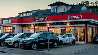 Das Autohaus Deusch liegt gut sichtbar direkt an der Hauptdurchgangsstraße des Ortes Zell am Harmersbach. (Autohaus Deusch)