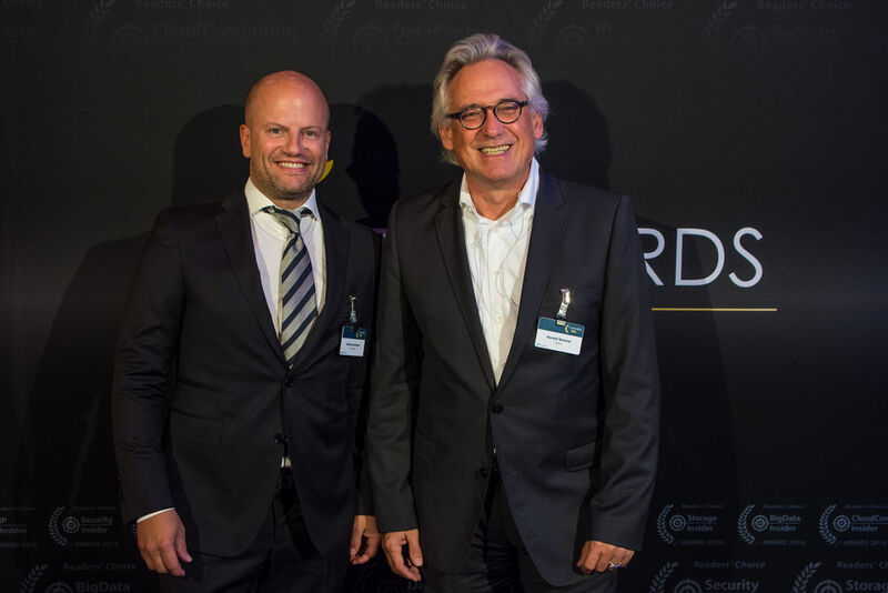 Tobias Gerlinger von ownCloud, links im Bild, mit Harald Weimer von Talend. (Dominik Sauer / VIT)