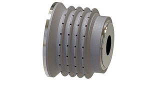 Profil-Diamantabrichtrolle mit CVD-Kantenverstärkung der Produktreihe „Hitech rotary-dress“ von Lach Diamant. Mit diesen Werkzeugen gelingt das automatisierte Fithalten von Schleifwerkzeugen. (Lach Diamant)