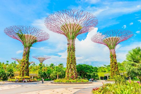 Neues Bündnis? Das ist ein Hingucker im Stadtstaat Singapur, den man auch als Symbol für stabile Verhältnisse und Wachstum deuten könnte. Nicht zufällig trafen sich nun der deutsche Außenminister und sein dortiger Kollege, um über gegenseitige Handelsbeziehungen zu reden ...(Bild:  Ph. Guptin)