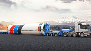 Scheuerle hat seine modularen Plattformwagen der Baureihe Ultralightcombi weiterentwickelt. Die neuen Ausführungen lassen jetzt auch die Achslinienkombination 5+7 zu, informiert das Unternehmen.  (Scheuerle)