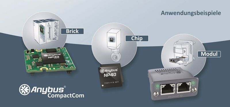 Die Kommunikationsschnittstellen der Produktfamilie Anybus CompactCom gibt es nicht nur mit IT-Basisfunktionen oder RMII für den transparenten Ethernet-Kanal, sondern auch in den drei Formfaktoren Modul, Brick und Chip.  (HMS Industrial Networks)