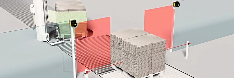 Für die Zugangssicherung mit dynamischer Formatanpassung setzt Leuze auf eine Kombination aus Sicherheits-Laserscannern, optischen Abstandssensoren und zugehörigem Sicherheitsprogramm. Für die Zugangssicherung mit dynamischer Formatanpassung setzt Leuze auf eine Kombination aus Sicherheits-Laserscannern, optischen Abstandssensoren und zugehörigem Sicherheitsprogramm.