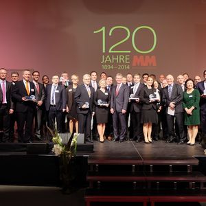 Die glücklichen Preisträger und ihre Laudatoren bei der MM-Gala am 15. Januar 2015.