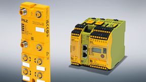 Die sichere konfigurierbare Kleinsteuerung PNOZmulti 2 von Pilz bietet nun zwei neue Ein- und Ausgangsmodule PDP67. Diese werden direkt an der Maschine installiert und werten die Signale angeschlossener Sensoren und Aktoren im Feld aus. (Bild: Pilz GmbH & Co. KG)