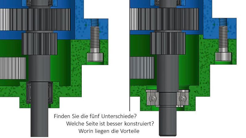 Finden Sie die fünf Unterschiede? Welche Seite ist besser konstruiert?(Bild:  Maul Konstruktionen)