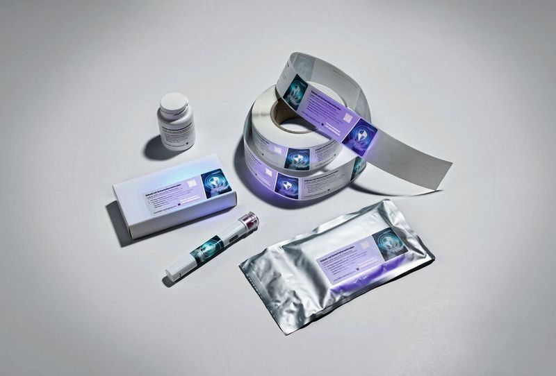 Erst unter UV-Licht sind die verdeckten Sicherheitsmerkmale auf den Etiketten, wie unsichtbare Texte, variable Daten, Codes und Symbole, lesbar.   (Bild: August Faller GmbH & Co. KG)