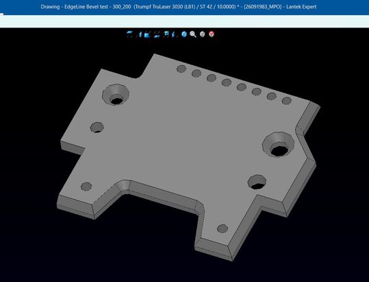 Das Softwaremodul Edgeline Bevel von Lantek wurde speziell für die CNC-Programmierung von Trumpf-Schneidmaschinen mit der Edgeline-Bevel-Technologie entwickelt. (Bild:  Lantek)