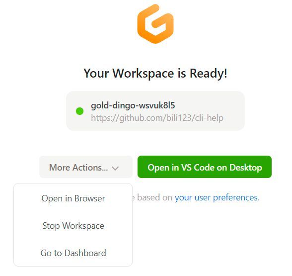 Arbeitsumgebungen können im Desktop-VSC oder direkt in Gitpod laufen. (Bild: Lang / Gitpod)